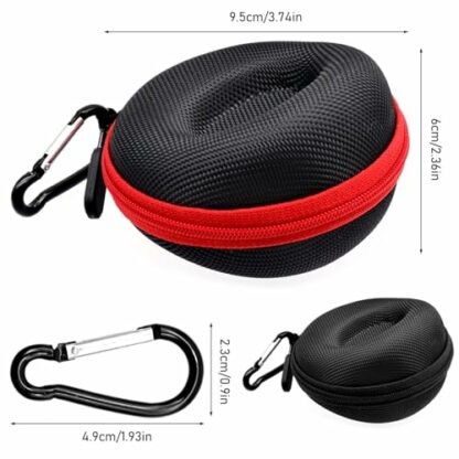LTHERMELK 2 Pieces Watch Travel Case with Carabiner, Single Watch Box with Zipper for Storage, Round Portable Watch Case for Holding WristWatches Smart Watches (Black, Red) 3 LTHERMELK 2 Pieces Watch Travel Case with Carabiner, Single Watch Box with Zipper for Storage, Round Portable Watch Case for Holding WristWatches Smart Watches (Black, Red) - Image 3