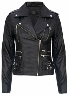 Ladies Retro 100% Nappa Leather Biker Jacket