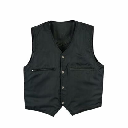 Leatherick Men's Real Leather Waistcoat Vest Black - Biker Style Casual Fashion 4 Leatherick Men's Real Leather Waistcoat Vest Black - Biker Style Casual Fashion - Image 4