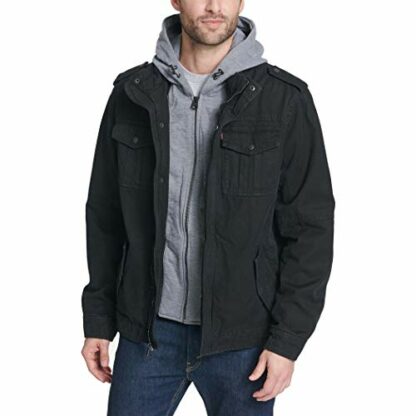 Levi's Men's Washed Cotton Hooded Military Jacket (Regular & Big & Tall Sizes) 4 Levi's Men's Washed Cotton Hooded Military Jacket (Regular & Big & Tall Sizes) - Image 4