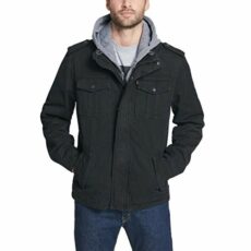 Levi's Men's Washed Cotton Hooded Military Jacket (Regular & Big & Tall Sizes)