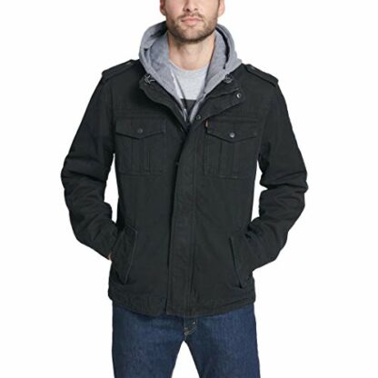 Levi's Men's Washed Cotton Hooded Military Jacket (Regular & Big & Tall Sizes) 2 Levi's Men's Washed Cotton Hooded Military Jacket (Regular & Big & Tall Sizes) - Image 2