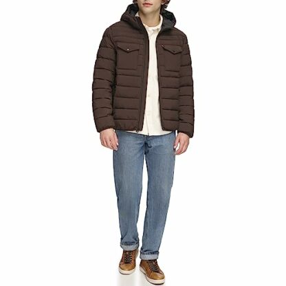 Levi's Men's Water Resistant Performance Stretch Hooded Puffer Jacket - Image 3