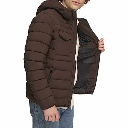 Levi's Men's Water Resistant Performance Stretch Hooded Puffer Jacket - Image 4