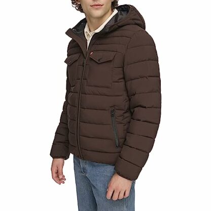 Levi's Men's Water Resistant Performance Stretch Hooded Puffer Jacket - Image 2