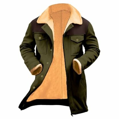 Men'S Vintage Suede Jackets Plush Revers Collar Retro Long Sleeve Mutil Cargo Pockets Warm Winter Outdoor Mens Jacket 3 Men'S Vintage Suede Jackets Plush Revers Collar Retro Long Sleeve Mutil Cargo Pockets Warm Winter Outdoor Mens Jacket - Image 3
