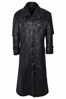 Men's Captain Black Full-Length Van Helsing Duster Nappa Leather Jacket Coat