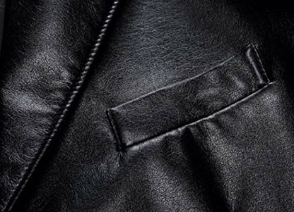 Men's Leather Jacket Spring and Autumn Winter Blazer Lapel PU Faux Leather Suit Coats Motorcycle Jacket Button Smart Casual Biker Style Jacket 4 Men's Leather Jacket Spring and Autumn Winter Blazer Lapel PU Faux Leather Suit Coats Motorcycle Jacket Button Smart Casual Biker Style Jacket - Image 4