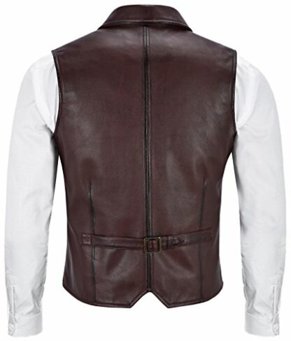 Men's Real Leather Waistcoat Party Fashion Classic Lightweight Traditional Style 1349 4 Men's Real Leather Waistcoat Party Fashion Classic Lightweight Traditional Style 1349 - Image 4
