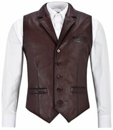 Men's Real Leather Waistcoat Party Fashion Classic Lightweight Traditional Style 1349