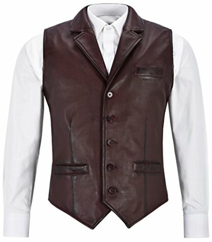 Men's Real Leather Waistcoat Party Fashion Classic Lightweight Traditional Style 1349 2 Men's Real Leather Waistcoat Party Fashion Classic Lightweight Traditional Style 1349 - Image 2