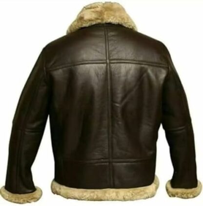 Meshnew Genuine Shearling RAF Aviator Brown B3 Jacket - Premium Sheepskin Leather Bomber Jacket/Bomber B3 WWII JACKET - Image 4
