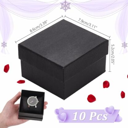 NBEADS 10 Pcs Paper Watch Box, 8.6x7.9x5.2cm Cardboard Gift Box Watches Holder Jewelry Gift Boxes With Pillow Bracelet Holder Square Storage Gift Case for Wristwatches Smart Watches 3 NBEADS 10 Pcs Paper Watch Box, 8.6x7.9x5.2cm Cardboard Gift Box Watches Holder Jewelry Gift Boxes With Pillow Bracelet Holder Square Storage Gift Case for Wristwatches Smart Watches - Image 3