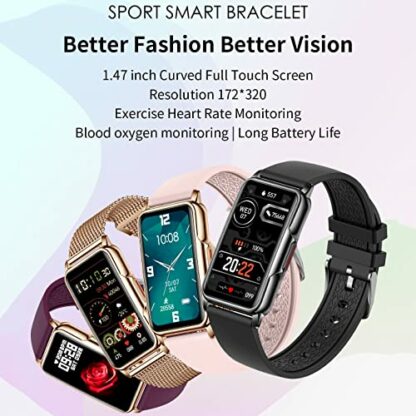 NQYZZFD Smart Watch for Women, 1.47" Smartwatch, IP68 Waterproof/Heart Rate/Blood Oxygen/Sleep Tracker/100 Sports, Fitness Watch Compatible Android IOS,I - Image 3