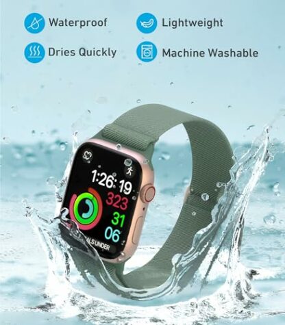Nylon Apple Watch Band for 1/2/3/4/5/6/7/8/SE/Ultra Apple Watch, Adjustable Strap Replacement for iWatch bands (38mm, 40mm, 41mm, 42mm, 44mm, 45mm, 49mm) - Image 3