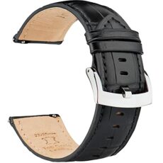 OTTOODY Alligator Grain Leather Watch Straps, Quick Release Top Grain Leather Watch Straps for Men Women - Choice of Color & Width 18mm 20mm 21mm or 22mm, Elegant Watch Band for Watch & Smartwatch