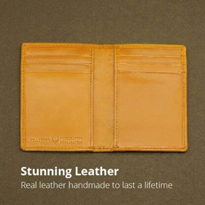 PELLE TORO Minifold Leather Credit Card Holder Wallet for Men, Thin RFID Blocking Contactless Card Protector, Handmade Minimalist Slim Mens Card Wallet in Mens Gift Box 4 PELLE TORO Minifold Leather Credit Card Holder Wallet for Men, Thin RFID Blocking Contactless Card Protector, Handmade Minimalist Slim Mens Card Wallet in Mens Gift Box - Image 4