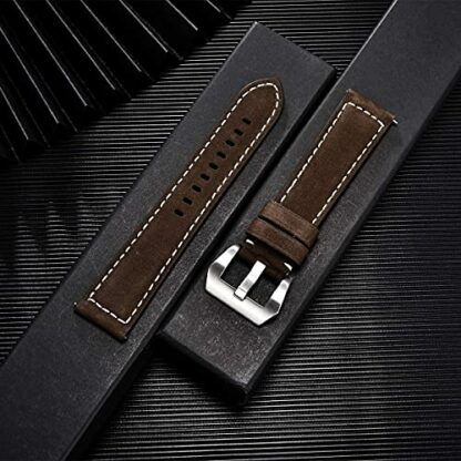 Quick Release Retro Genuine Leather Watch Strap for Digital Analogue Smart Watches with Stainless Steel Buckle, Men and Women Military Watch Bands,Belts/Bracelets Clasp Size 20mm 22mm 24mm Black/Brown 3 Quick Release Retro Genuine Leather Watch Strap for Digital Analogue Smart Watches with Stainless Steel Buckle, Men and Women Military Watch Bands,Belts/Bracelets Clasp Size 20mm 22mm 24mm Black/Brown - Image 3