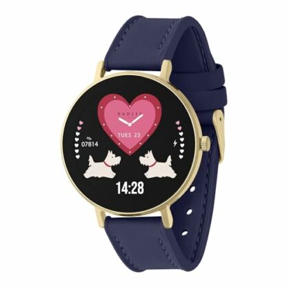 RADLEY Series 28 Amoled Smart Watch for Women with 1.19", Heart Rate, Bluetooth, Sleep Tracking, Sports Modes, Blood Oxygen, 5ATM Water Resistance, Ink Blue Leather Strap - Image 2