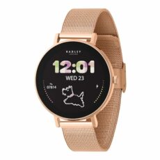 RADLEY Series 28 Amoled Smart Watch for Women with 1.19", Heart Rate, Bluetooth, Sleep Tracking, Sports Modes, Blood Oxygen, 5ATM Water Resistance, Rose Gold Mesh Stainless Steel Strap