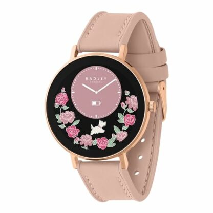 RADLEY Series 28 Amoled Smart Watch for Women with 1.19", Heart Rate, Bluetooth, Sleep tracking, Sports modes, Blood Oxygen, 5ATM Water Resistance, Cobweb Pink Leather Strap - Image 2