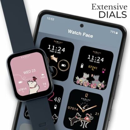 RADLEY Series 32 Smart Watch for Women with Bluetooth Call, Health Fitness Tracker, 1.80”, Heart Rate, Sleep tracking, Navy Silicone Strap, IP68 Waterproof - Image 4