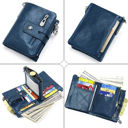 REETEE Ladies Leather Purse RFID Blocking Women's Wallet Multiple Compartment Zipper Coin Purse and 16 Card Slots Bifold Leather Lady Wallet with Chain,Small Womens Purses Leather 3 REETEE Ladies Leather Purse RFID Blocking Women's Wallet Multiple Compartment Zipper Coin Purse and 16 Card Slots Bifold Leather Lady Wallet with Chain,Small Womens Purses Leather - Image 3