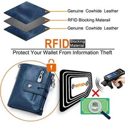 REETEE Ladies Leather Purse RFID Blocking Women's Wallet Multiple Compartment Zipper Coin Purse and 16 Card Slots Bifold Leather Lady Wallet with Chain,Small Womens Purses Leather 4 REETEE Ladies Leather Purse RFID Blocking Women's Wallet Multiple Compartment Zipper Coin Purse and 16 Card Slots Bifold Leather Lady Wallet with Chain,Small Womens Purses Leather - Image 4