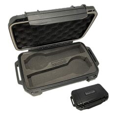 RENITOR Flat Watch Travel Case Storage Box | ABS Ultimate Protection Waterproof Shockproof | Fits all Wristwatches & Smart watches up to 46mm | Cleaning Cloth Included | Black