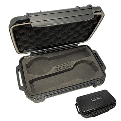RENITOR Flat Watch Travel Case Storage Box | ABS Ultimate Protection Waterproof Shockproof | Fits all Wristwatches & Smart watches up to 46mm | Cleaning Cloth Included | Black 2 RENITOR Flat Watch Travel Case Storage Box | ABS Ultimate Protection Waterproof Shockproof | Fits all Wristwatches & Smart watches up to 46mm | Cleaning Cloth Included | Black - Image 2