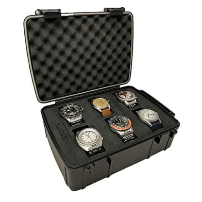 RENITOR Watch Travel Case Storage Box for watch | ABS Ultimate Protection Waterproof Shockproof | Fits all Wristwatches & Smart watches | Cleaning Cloth Included (6, Black) 3 RENITOR Watch Travel Case Storage Box for watch | ABS Ultimate Protection Waterproof Shockproof | Fits all Wristwatches & Smart watches | Cleaning Cloth Included (6, Black) - Image 3