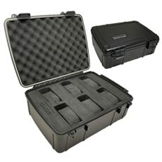 RENITOR Watch Travel Case Storage Box for watch | ABS Ultimate Protection Waterproof Shockproof | Fits all Wristwatches & Smart watches | Cleaning Cloth Included (6, Black)