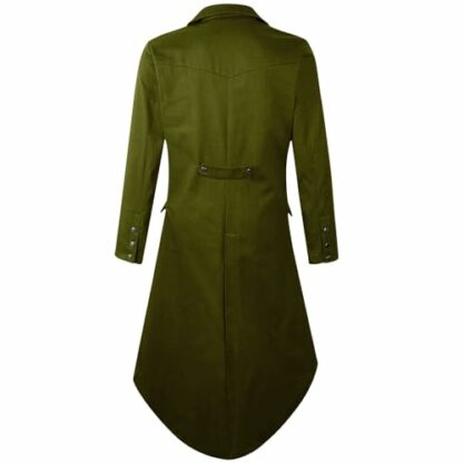 RLEHJN Steampunk Jacket Men UK Sale Clearance Long Coat Vintage Tailcoat Jacket Gothic Victorian Frock Coat Uniform Costume Single Breasted Trench Coat Autumn Casual Lapel Collar Overcoat - Image 4
