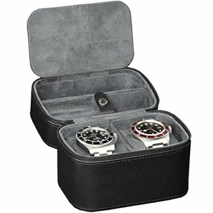 ROTHWELL 2 Watch Travel Case Storage Organizer for 2 Watches | Tough Portable Protection w/Zipper Fits All Wristwatches & Smart Watches Up to 50mm 4 ROTHWELL 2 Watch Travel Case Storage Organizer for 2 Watches | Tough Portable Protection w/Zipper Fits All Wristwatches & Smart Watches Up to 50mm - Image 4