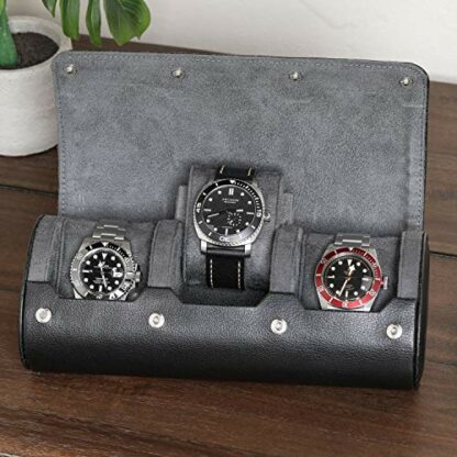 ROTHWELL Watch Roll Travel Case for 3 Watches | Tough Portable Protection, Fits All Wrist Watches & Smart Watches Up to 50mm 4 ROTHWELL Watch Roll Travel Case for 3 Watches | Tough Portable Protection, Fits All Wrist Watches & Smart Watches Up to 50mm - Image 4