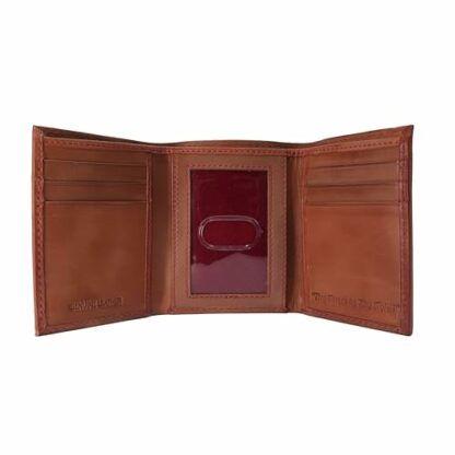 Rawlings Men's Leather Baseball Stitch Trifold Wallet (Tan) - Image 3