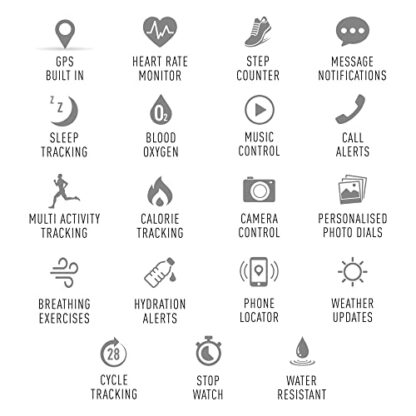 Reflex Active Series 18 Khaki Smart Watch With Built-In GPS, Full Colour Touch Screen and up to 10 Day Battery Life 4 Reflex Active Series 18 Khaki Smart Watch With Built-In GPS, Full Colour Touch Screen and up to 10 Day Battery Life - Image 4