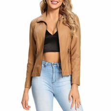 S P Y M Women's Faux Leather Fashion Quilted Moto Biker Jacket Plus size and Regular Size