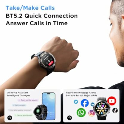 SANAG C29 Fitness Smartwatch for Men Women, 1.54" HD Touch Screen Smart Watches with Al Voice Assistant, Answer/Make Calls, Fitness Tracker with Heart Rate/Sleep Tracker/100+ Sports for iOS Android - Image 4