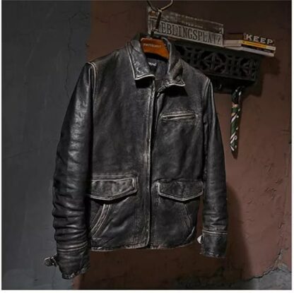 SHOP OF JACKETS LIMITED Real Leather Men's Jacket | Biker Jacket Men | Black Vintage Styled Distress Leather Jacket | Genuine Lambskin Men's Jacket 3 SHOP OF JACKETS LIMITED Real Leather Men's Jacket | Biker Jacket Men | Black Vintage Styled Distress Leather Jacket | Genuine Lambskin Men's Jacket - Image 3