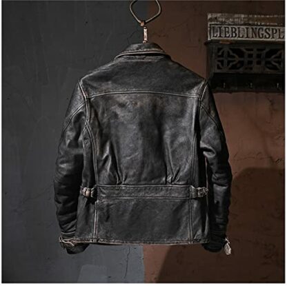 SHOP OF JACKETS LIMITED Real Leather Men's Jacket | Biker Jacket Men | Black Vintage Styled Distress Leather Jacket | Genuine Lambskin Men's Jacket 4 SHOP OF JACKETS LIMITED Real Leather Men's Jacket | Biker Jacket Men | Black Vintage Styled Distress Leather Jacket | Genuine Lambskin Men's Jacket - Image 4