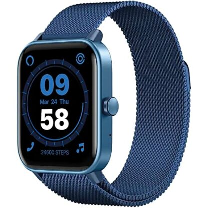 SMARTY2.0 - SW038F Smartwatch - Blue Color - Integrated Alexa Voice Assistant, Bluetooth Calls, 14 Sport Modes, 1.8" Display - Metal Strap - Dimensions 46.5 x 40.5 x 13 mm, azure, Standard, Modern 3 SMARTY2.0 - SW038F Smartwatch - Blue Color - Integrated Alexa Voice Assistant, Bluetooth Calls, 14 Sport Modes, 1.8" Display - Metal Strap - Dimensions 46.5 x 40.5 x 13 mm, azure, Standard, Modern - Image 3
