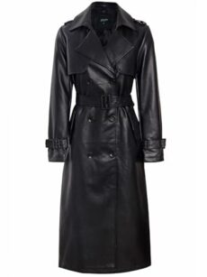 SS7 Womens Faux Leather Maxi Trench Coat PU