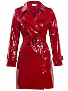 SS7 Womens Patent Trench Coat MAC Raincoat Ladies New Size 8 10 12 14 16 Black