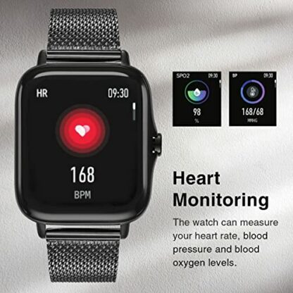 STORM SM2 SMART WATCH MESH BLACK for men/unisex with fitness tracking, health monitoring, phone notifications, touch display, magnetic mesh strap - Image 4