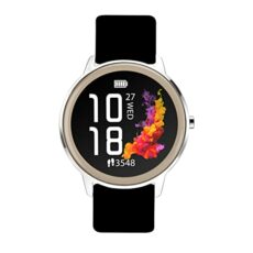 Sekonda Flex Womens Smart Watch with Heart Rate and Sleep Monitor, Daily Activity, Sports, Music, Weather and Message Functions, Silver Case with Silicone Strap, 42 mm