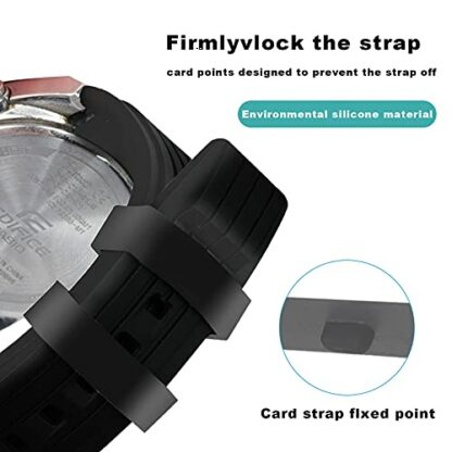 Silicone Watch Strap Loop 16 mm 18 mm 20 mm 22 mm 24 mm 26 mm, Replacement Watch Strap Loop Garmin Bracelet Loop Holder, Loops for Watch Strap Smartwatches Keeper, Garmin Closure Ring Rubber, 16mm, - Image 3