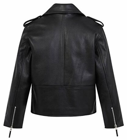 Skintan Childrens Kids Brando - Leather Motorcycle Biker Jacket Black 3 Skintan Childrens Kids Brando - Leather Motorcycle Biker Jacket Black - Image 3