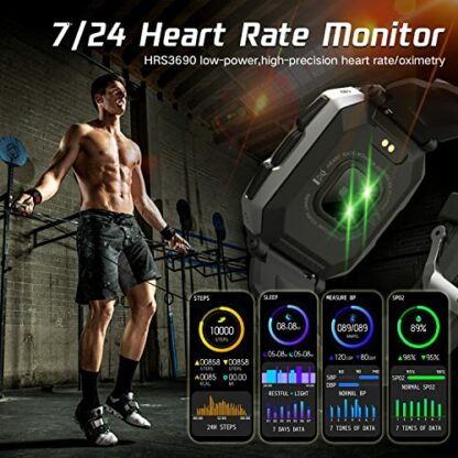 Slothcloud Smart Watches for Men,Fitness Activity Tracker Watch with Heart Rate Blood Oxygen Monitoring IP68 Waterproof 1.71 inch Full Touch Screen Smart Watch Compatible for iOS Android (Black) - Image 4