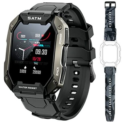 Slothcloud Smart Watches for Men,Fitness Activity Tracker Watch with Heart Rate Blood Oxygen Monitoring IP68 Waterproof 1.71 inch Full Touch Screen Smart Watch Compatible for iOS Android (Black) - Image 2